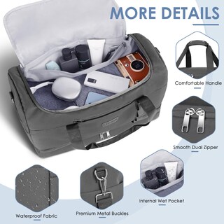Foto 7 | Foto 7 | Bolsa Deportiva Etronik, Bolsa De Viaje Grande Con Compartimento Para Zapatos, 55 L, Color Gris - Venta Internacional.