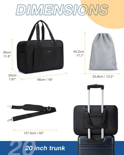 Foto 6 | Foto 6 | Bolsa De Viaje Bagsmart Para Mujer, Bolsa De Viaje, 27 L, Color Negro - Venta Internacional.