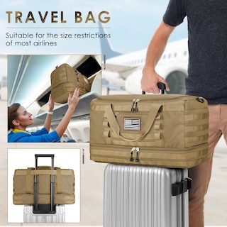 Foto 5 | Foto 5 | Bolsa De Viaje Etronik, Bolsa Táctica De Fin De Semana Para Hombre, Color Marrón - Venta Internacional.