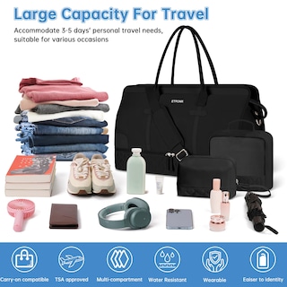Foto 7 | Foto 7 | Bolsos De Viaje Etronik De Fin De Semana Para Mujer, Color Negro, Juego De 4 Unidades - Venta Internacional.