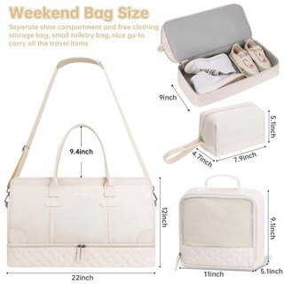 Foto 2 | Foto 2 | Bolsa De Viaje Weekender Etronik Para Mujer, Talla Xl, Color Beige - Venta Internacional.