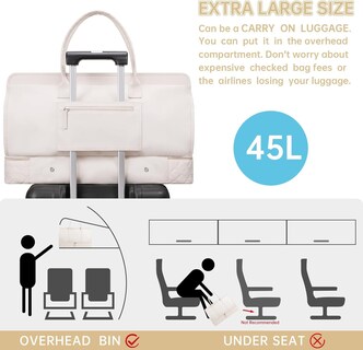 Foto 3 | Foto 3 | Bolsa De Viaje Weekender Etronik Para Mujer, Talla Xl, Color Beige - Venta Internacional.