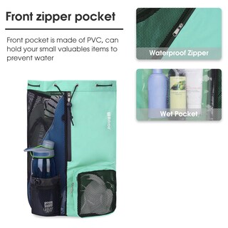 Foto 3 | Foto 3 | Bolsa De Natación Wandf Mochila De Malla Con Cordón Impermeable (verde) - Venta Internacional.