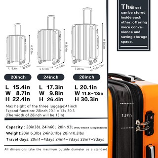 Foto 7 | Foto 7 | Maleta Expandible Luggage Coolife Para Pc+abs Spinner De 28 Pulgadas, Color Vino - Venta Internacional.