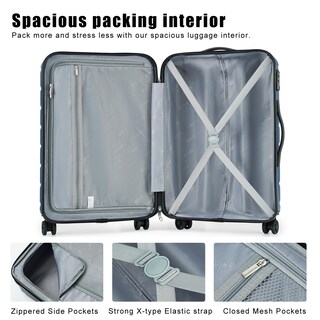 Foto 5 | Foto 5 | Luggage Coolife Carry-on Spinner Tsa Lock, Puerto Usb De 28 Pulgadas, Gris - Venta Internacional.