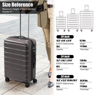 Foto 7 | Foto 7 | Luggage Coolife Carry-on Spinner Tsa Lock, Puerto Usb De 28 Pulgadas, Gris - Venta Internacional.