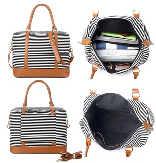 Foto 4 | Foto 4 | Bolso Weekender Bluboon Para Mujer, De Lona, De Mano, De Noche, Negro - Venta Internacional.