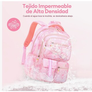 Foto 6 | Foto 6 | Mochila Bolsa Niña Escolar Primaria Infantil Impermeable Aitirrobo Arcoíris Capacidad Lazo Rosa