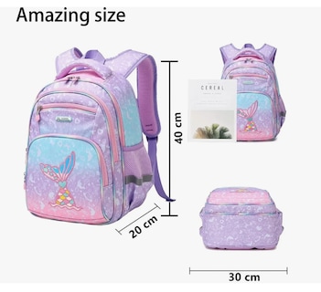 Foto 6 | Foto 6 | Mochila Escolar Infantil Impermeable De Sirena Para Primaria