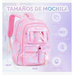 Foto 2 | Foto 2 | Mochila Escolar Viaje Para Niñas De Primaria Segundaria, Mochila Backpack Espaciosa, Antirrobo, Impermeable,mochila Multi Bolsi