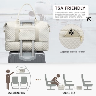 Foto 4 | Foto 4 | Bolsa De Viaje Lovevook Para Mujer Con Compartimento Para Zapatos, Color Beige - Venta Internacional.