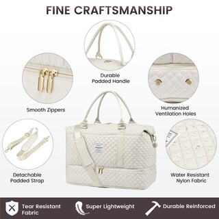 Foto 5 | Foto 5 | Bolsa De Viaje Lovevook Para Mujer Con Compartimento Para Zapatos, Color Beige - Venta Internacional.