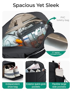 Foto 3 | Foto 3 | Bolsa De Viaje Bagsmart, Ligera, De Mano, De Fin De Semana, Color Negro - Venta Internacional.
