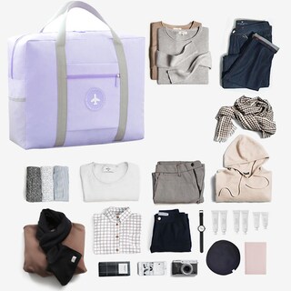 Foto 3 | Foto 3 | Bolsa De Viaje Huoguo Para Mujer Fin De Semana Gimnasio Color Morado Oxford - Venta Internacional.