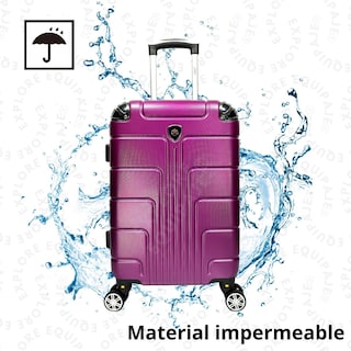 Foto 5 | Foto 5 | Maleta De Mano 20 Pulgadas Morado Resistente Al Agua Con Ruedas 360° Asa Telescópica Con Candado Fijo De Seguridad