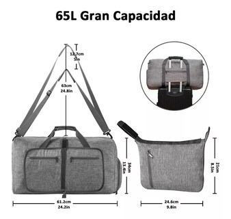Foto 2 | Foto 2 | Bolsa Deportiva Bolsa De Viaje Impermeable De Gran Capacidad Gris