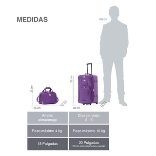 Foto 3 | Foto 3 | Juego de Maleta 20'' + Neceser 15'' Fly and Trip Medellín Maroados