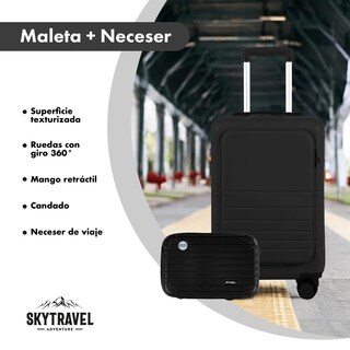 Foto 2 | Foto 2 | Maleta de Viaje 10kg 20 Pulgadas Cabina Carry On 4 Rueda 360 Negro