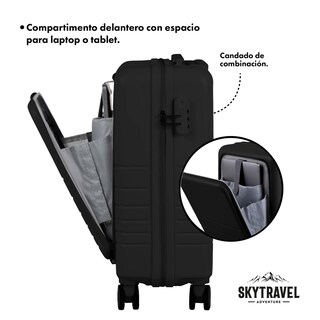 Foto 5 | Foto 5 | Maleta de Viaje 10kg 20 Pulgadas Cabina Carry On 4 Rueda 360 Negro