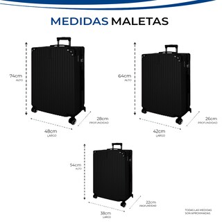 Foto 4 | Foto 4 | Juego De 3 Maletas Rígidas Tipo Baul De Viaje Con Ruedas 360 Y Candado Tsa Marca Gravita