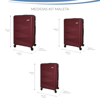 Foto 4 | Foto 4 | Juego De 3 Maletas Rígidas Con Ruedas 360 Y Candado Tsa Marca Gravita