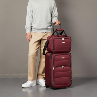Foto 5 | Foto 5 | Juego de Equipaje Amazon Basics Carry On de 23\" con Bolsa de Mano Rojo - Venta Internacional