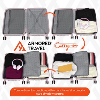 Foto 7 | Foto 7 | Maleta De Viaje Rígida Carry On De Mano Andrea Cabina Rosa 20 Pulgadas 10 Kg Abs Doble Refuerzo Con Candado Alta Seguridad