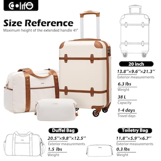 Foto 7 | Foto 7 | Set De Equipaje Coolife, Maleta De 3 Piezas, Policarbonato, Tapa Dura Con Cierre Tsa - Venta Internacional.
