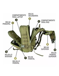 Foto 3 | Foto 3 | Mochila Petukita Box Msc-9900 Backpack Estilo Tactico