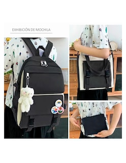 Foto 6 | Foto 6 | Set de Mochilas Petukita Box Escolar color Negro