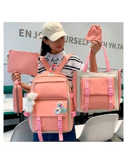 Foto 4 | Foto 4 | Set de Mochilas Petukita Box Escolar color Rosa