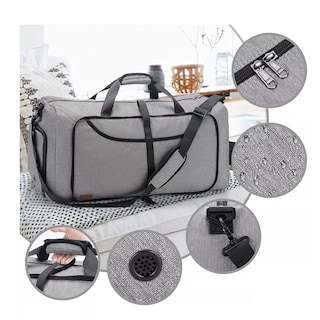 Foto 3 | Foto 3 | Mochila De Viaje Plegable Maleta Deportiva Gris