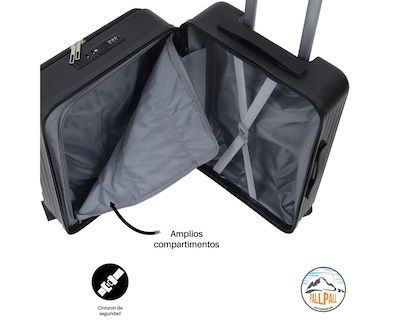 Foto 7 | Foto 7 | Maleta Viaje Mano Pallpall Portavasos Bolsa Frontal Laptop Color Negro Nombre Del Diseño Lisa
