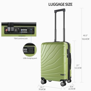 Foto 2 | Foto 2 | Maleta con Ruedas Vankean TSA Lock Verde 20 Pulgadas - Venta Internacional