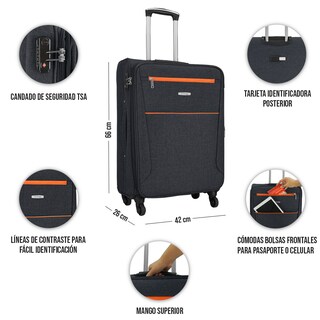 Foto 2 | Foto 2 | Maleta De Tela Viva 24'' - Negra