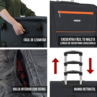 Foto 7 | Foto 7 | Maleta De Tela Viva 24'' - Negra