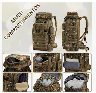 Foto 2 | Foto 2 | Mochila Xtellar Táctica Militar 80l Campismo Senderismo Multifuncion Modelo Negro