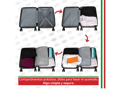 Foto 5 | Foto 5 | Maleta De Viaje Rígida Carry On De Mano Cabina Modelo Prisma 20 Pulgadas 10 Kg Con Candado Seguridad