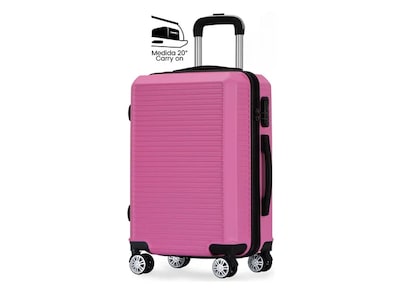 Foto 1 | Foto 1 | Maleta De Viaje Rígida Carry On De Mano Cabina Modelo Esencia Rosa 20 Pulgadas 10 Kg Con Candado Seguridad