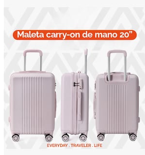 Foto 5 | Foto 5 | Maleta De Viaje Rígida Carry On De Mano Cabina Rosa 20 Pulgadas 10 Kg Con Candado Alta Seguridad