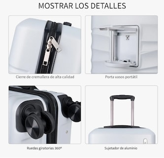 Foto 4 | Foto 4 | Maleta Cabina 20'' Rigida Con Portavasos 10kg Ruedas 360°