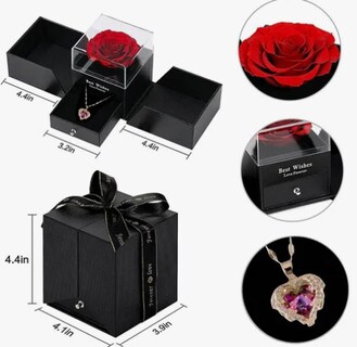 Foto 2 | Foto 2 | Collar Xtellar De Corazón De San Valentín Y Regalo De Flor Eterna