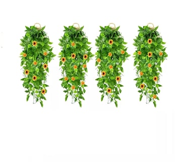Foto 1 | Foto 1 | Plantas Artificiales Colgantes BELUG con Girasol Verde 4 Piezas