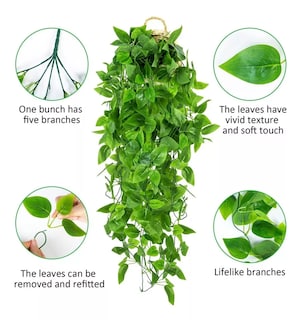 Foto 3 | Foto 3 | Plantas Artificiales Colgantes BELUG con Girasol Verde 4 Piezas