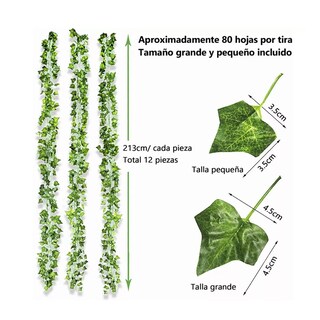 Foto 5 | Foto 5 | Cortina Serie Luces 240led Con 12pc Plantas Artificiale 3*2m Verde