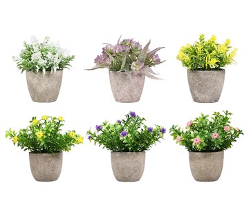 Foto 1 | Foto 1 | Plantas Artificiales Decorativas Simuladas Hogar 6 Piezas