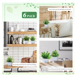 Foto 4 | Foto 4 | Plantas Artificiales Macetas Decorativas Bonsai Hogar 6 piezas Belug