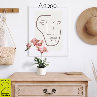 Foto 6 | Foto 6 | Planta Artificial Moderna Con Maceta Decorativa Real Style Orquídea Compacta Pack De 2 Unidades De 40cm De Alto