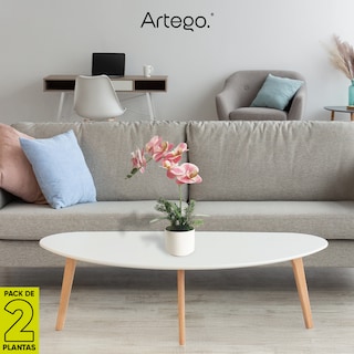 Foto 8 | Foto 8 | Planta Artificial Moderna Con Maceta Decorativa Real Style Orquídea Compacta Pack De 2 Unidades De 40cm De Alto