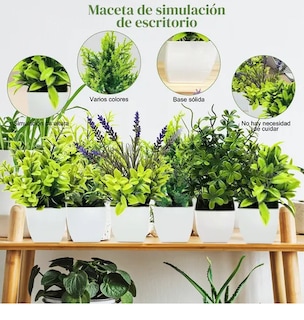 Foto 2 | Foto 2 | 6 Xtellar Piezas Plantas Artificiales Decorativas En Macetas Verdes, Ideales Para Oficina